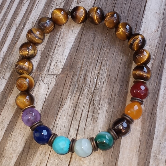 🆕️LAST 1🌹UNISEX HAND CRAFTED REAL GEMSTONE BRACELET:CHAKRA HEALING - Picture 15 of 17